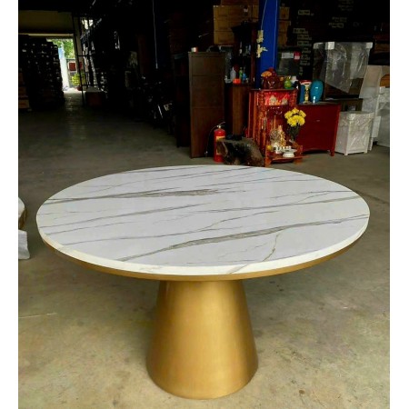Z Gallerie : Bàn Ăn Tròn Mặt Giả Đá Cẩm Thạch